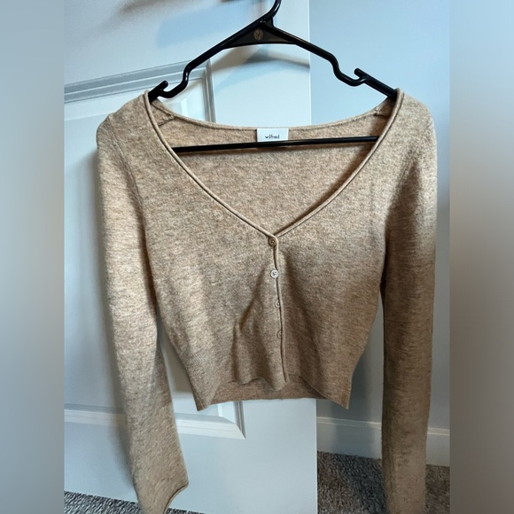 Aritzia Wilfred SANTORINI CARDIGAN in HEATHER TANNIN - Picture 2 of 3